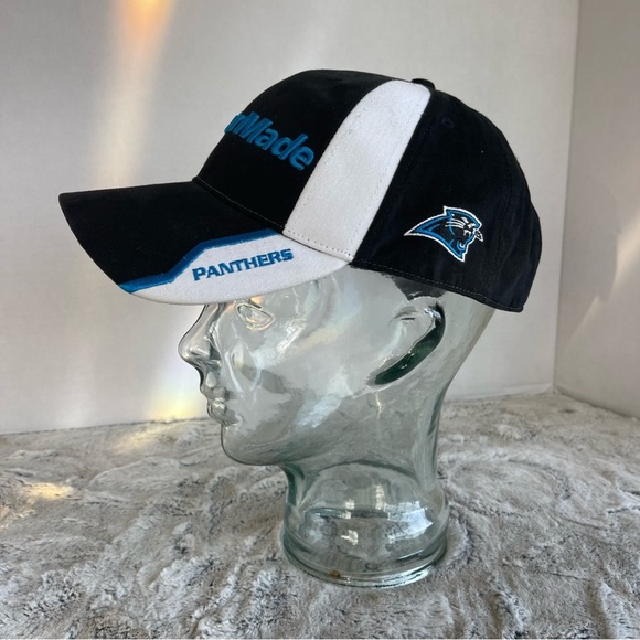 Carolina Panthers Hat Cap Strap Back Black Blue Taylormade NFL Football Mens - Picture 11 of 13